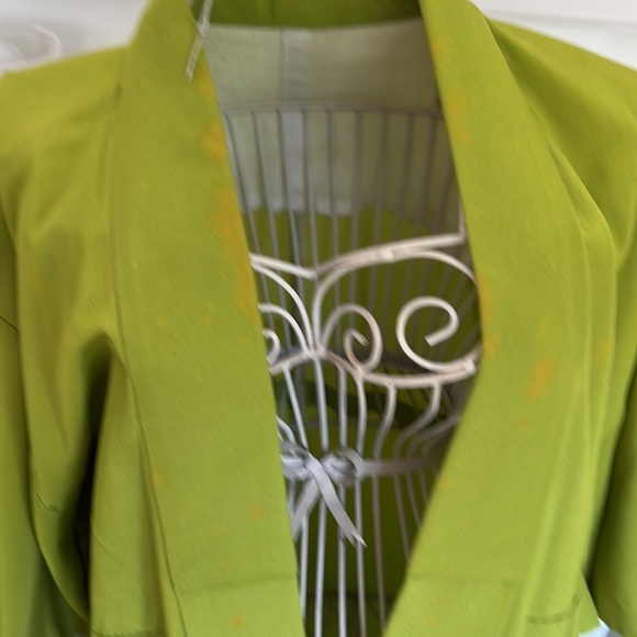 Vintage Silk Kimono in lime green - Picture 5 of 7
